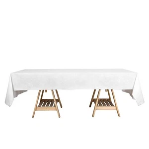 50" x 108" White Rectangular Disposable Airlaid Paper Tablecloth Party Supplies - Picture 1 of 9