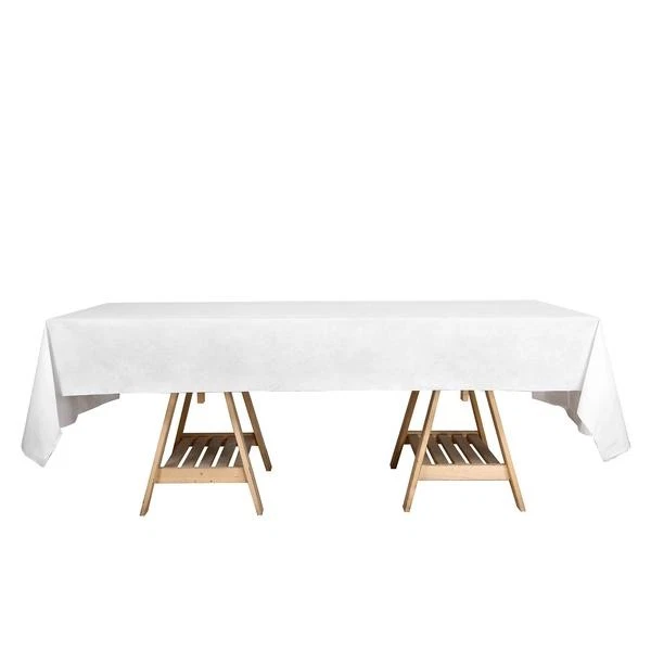 50" x 108" White Rectangular Disposable Airlaid Paper Tablecloth Party Supplies - Image 1 of 4
