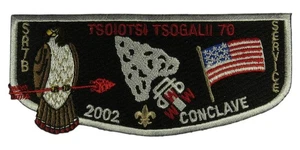 Tsoiotsi Tsogalii Lodge 70 Old North State NC 2002 Conclave Flap WHT Bdr - Picture 1 of 2