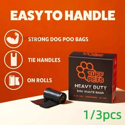 NO BRAND Dog Poo Bags | Tuff Pets 50% Stronger Biodegradable Doggie Bags W/ Tie Handles