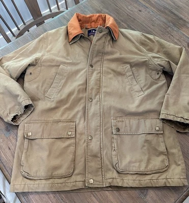 IZOD 复古 Chore Coat Barn 夹克男式 L 码西部田野帆布实用 — 第 1/4 张图片