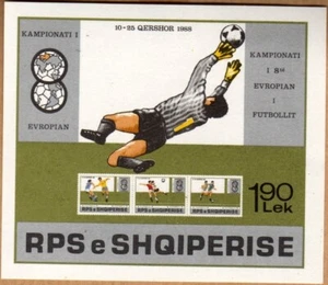 Albania 1988 Souvenir Sheet MNH Mi Bk 90 European Soccer Championships Germany - Picture 1 of 1