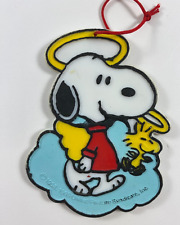 Vintage 3.25 in Peanuts Snoopy Woodstock Angel Winged Plastic Christmas Ornament