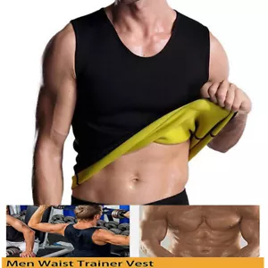 Sweat Shaper Sauna Vest Mens Slimming Neoprene Thermal Tank Top Fat Burner Loss - Picture 1 of 13