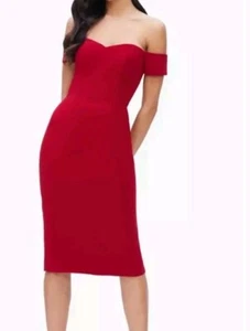 NEU Kleid The Population Bailey Schulterfrei Bodycon Rot Dress Gr. XL  - Bild 1 von 9