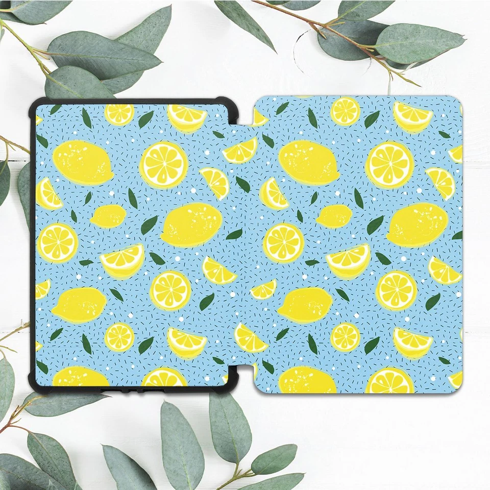 Yellow Lemons Fruits Blue Case For All-new Kindle 10th Gen Kindle Paperwhite - Image 1 of 3
