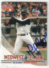 Miguel Perez auto 2004 Dayton Dragons card bb #3190