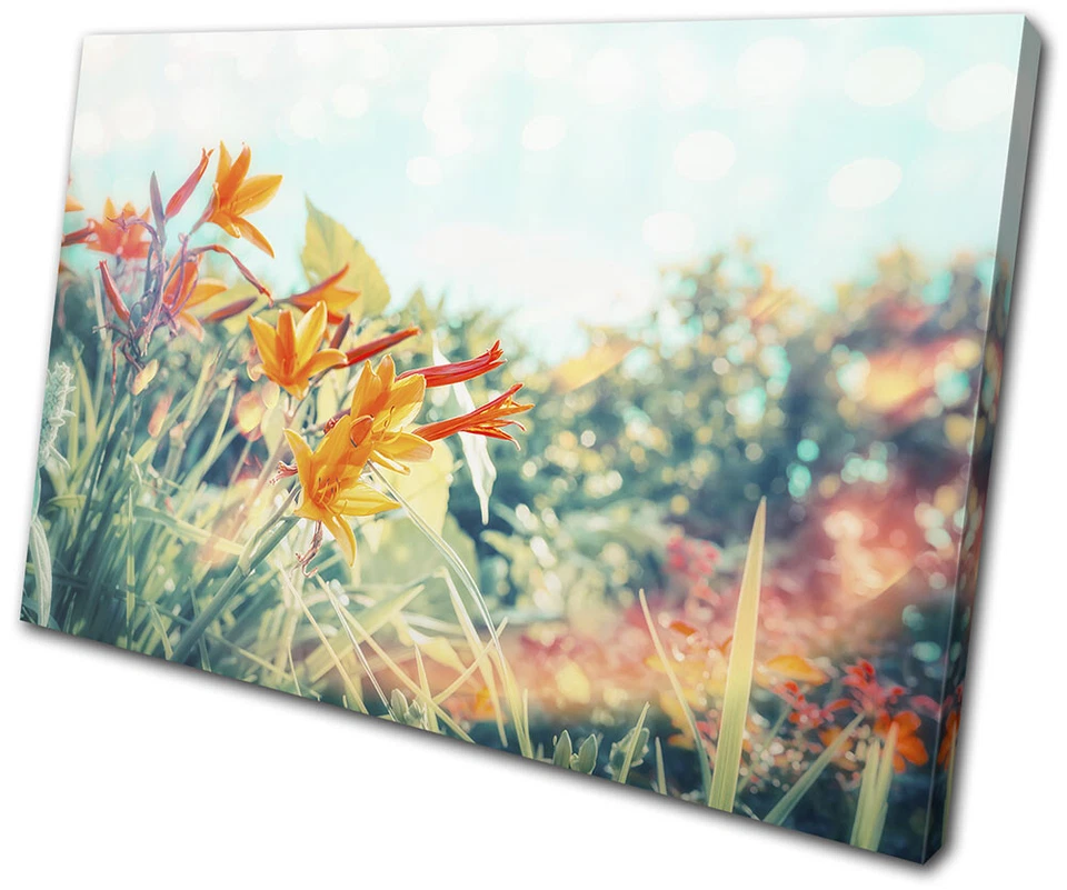 Flores botánicas jardín de lirios floral ARTE DE PARED DE LIENZO ÚNICO impresión de imágenes Foto 1 de 1