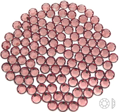 Preciosa Genuino Checo 8facético Chaton Rosa Estrás Plano 10ss ss10 2.8mm Foto 1 de 3