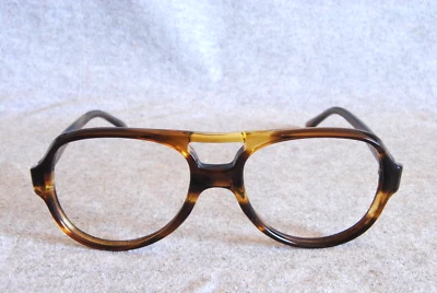 american optical eyeglass frames vintage f580 racer golden brown 52-17-145 nos - Image 1 of 4