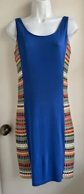 Judith March Sleeveless Mini Mutlicolor Weave Accent Knit Dress Medium - Image 1 of 4