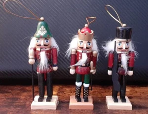 Set of 3 Mini Nutcracker Christmas Tree Ornaments - Picture 1 of 7