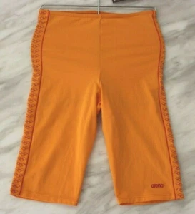 Arena Women Leggings Short Running Training Orange Fitness GYM M Sports 32 - Picture 1 of 9