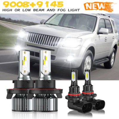 For Mercury Mariner 2005-2011 LED Headlight Hi/Lo + Fog Light Bulbs Combo Kit 4x - Image 1 of 4
