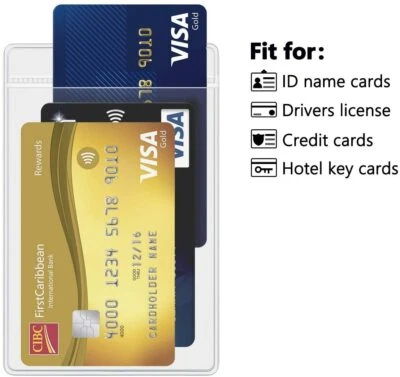 ID Card Holder WATERPROOF vertical Credit Clear Plastic Badge Travel Disneyland - Image 1 of 4