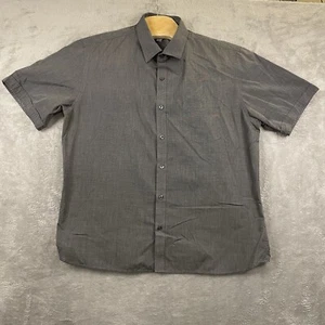 Geoffrey Beene Men’s XL 17-17 1/2 Gray Short Sleeve Abstract Button Up Shirt - Picture 1 of 7