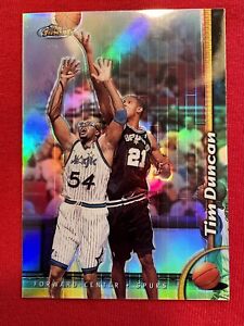1999 Topps Finest Tim Duncan NO PROTECTOR PARALLEL DOUBLE REFRACTOR 190