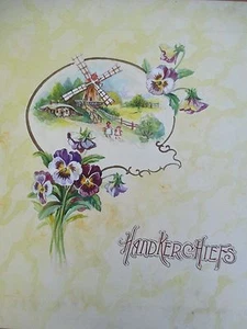 Arte original vintage para caja de pañuelos con molino de viento y pensamientos - Imagen 1 de 2