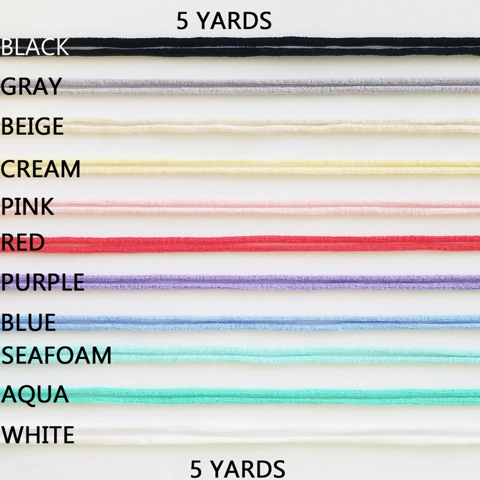 Cuerda elástica elástica redonda de 1/8" (3 mm) cuerda costura artesanías spandex nailon Foto 1 de 1