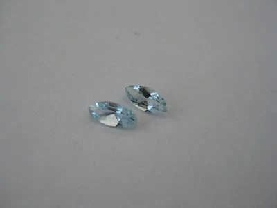 Lote De 2 Piezas Marquesa Aguamarina Azul Natural W 2.9 X L 6 MM. Piedras preciosas sueltas Foto 1 de 4