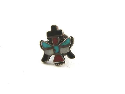 Галстук Southwest из чистого серебра с коралловой бирюзой материнский жемчуг черный оникс такт - Изображение 1 из 3