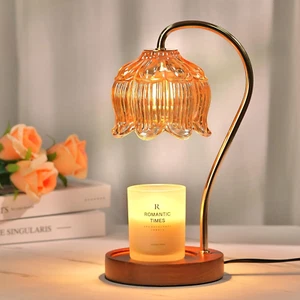 Dimmable Flower Candle Warmer Lamp with Timer, Vintage Candle Lamp Warmer for Ja - Picture 1 of 12