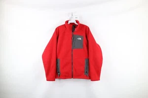 The North Face Boys XL Spell Out Deep Pile Fleece Lined Full Zip Jacket Red - Picture 1 of 14