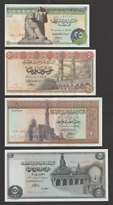 Egypt - 1967-70 - ( 25, 50 pt 1,5 EGP - P-42,43,44,45 - Sign #13 - NAZMY ) - A/U - Picture 1 of 2