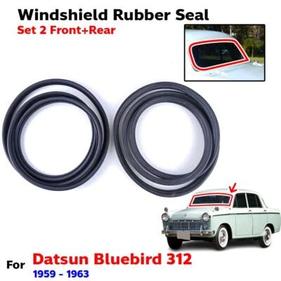 Windshield Rubber Seal Rear Front Fits Datsun Bluebird 312 Sedan 1959-63 Set 2 Foto 1 de 4