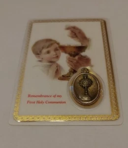 Colgante Primera Comunión Niños en Tarjeta de Oración Hecho en Italia - Imagen 1 de 3