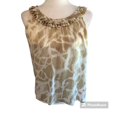 Michael by Michael Kors | Blusa 100% Seda Estampado Animal Volantes Cuello Talla 4 Foto 1 de 4