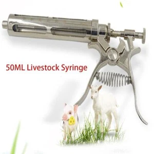 50ML Multidose Automatic Adjustable Dose Gun Syringe Livestock Veterinary Farms - Picture 1 of 8