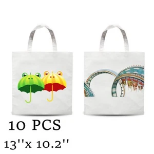 Bolsa de compras de sublimación de tinte blanco liso sin tejer 10 piezas - Imagen 1 de 4