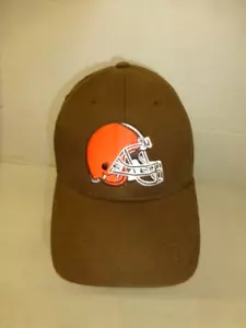 CLEVELAND BROWNS NFL TEAM Apparel Helmet Logo Strapback Hat Cap VGC - Picture 1 of 4