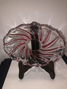 Mikasa Peppermint Red Swirl Candy Dish 9 Inches - Bild 1 von 1
