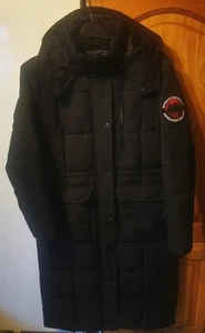Superdry Everest Longline Puffer Abrigo Capucha Extraíble Negro Talla 12 L Excelente - Imagen 1 de 9