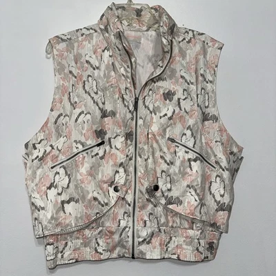 Free People FP MOVEMENT Off The Grid Printed Vest Ivory Floral $118 Sz M - Image 1 of 4