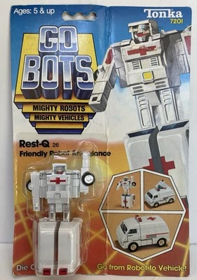 Vintage TONKA GOBOTS "REST-Q" #26 Friendly ROBOT AMBULANCE w/ ORIGINAL CARD-BACK - Image 1 of 4