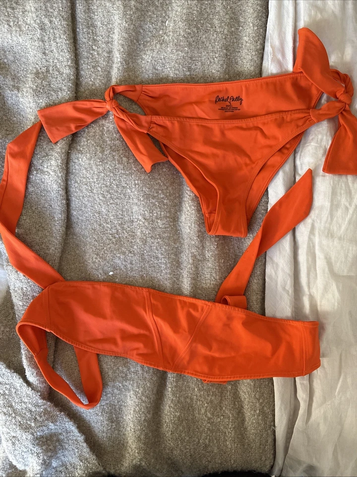 Rachel pally 橙色头巾比基尼 M 上衣 s 底部 — 第 1/4 张图片