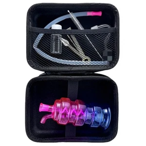 Splendido tubo acqua fumo bong in vetro 4,7" portatile hookah bubbler con cassetta attrezzi - Foto 1 di 6