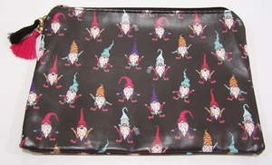 Weihnachtswichtel kleine Kosmetiktasche Etui mit Quaste schwarz/bunt - Bild 1 von 3