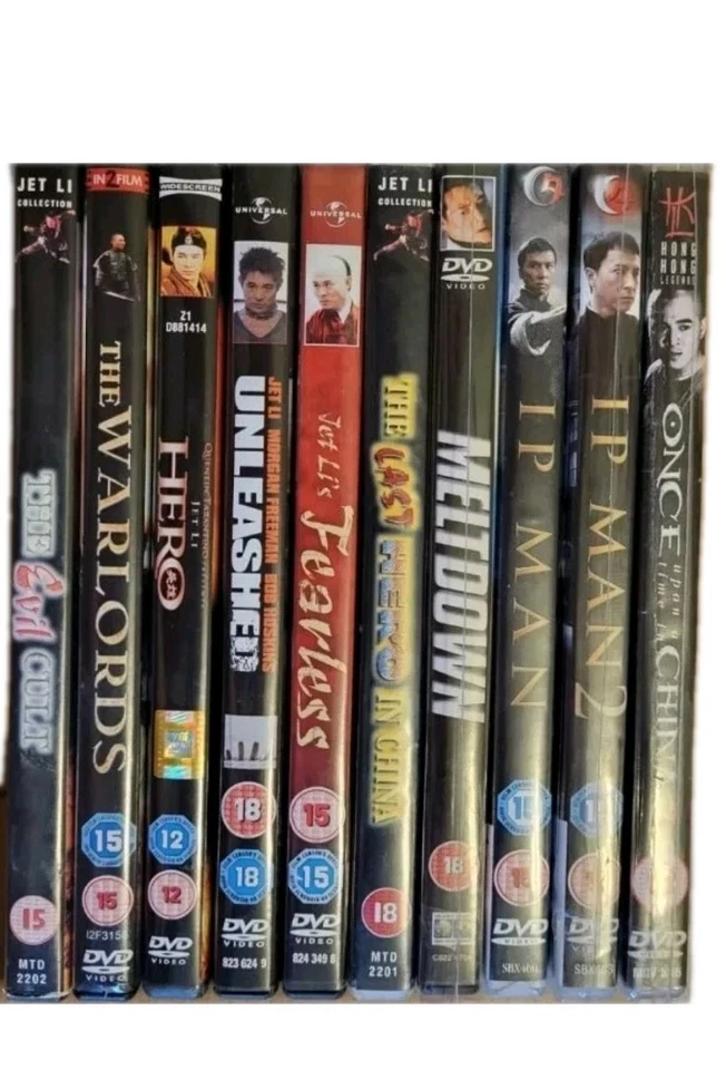 Jet Li & Donnie Yen Dvd Collection, 10 Action Packed Martial Arts, Kung-fu DVDs - Image 1 of 1