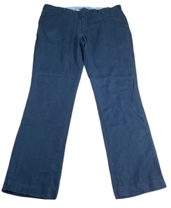 Polo Ralph Lauren Linen Chino's Trousers Men's 38W 32L Blue Slim Fit Lightweight - Picture 1 of 14