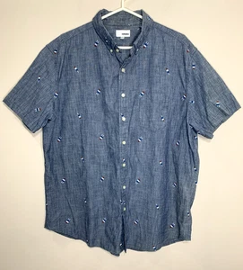 Camisa Sonoma Para Hombres XL Azul Cambray Estampado de Helado Manga Corta Elastizada DEFECTUOSA - Imagen 1 de 11