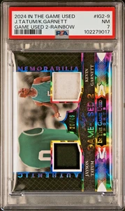 2024 LEAF IN THE GAME 2 #IG2-9 J.TATUM/K.GARNETT GAME USED 2-RAINBOW 20/45 PSA 7 - Picture 1 of 2