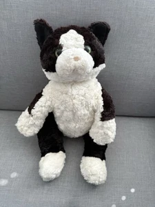 Bear Factory Cat Black &White Soft Plush Toy 12 inches Green eyes - Picture 1 of 4