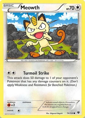Meowth 74/124 XY - Fates Collide Pokemon 003106 - Image 1 of 2