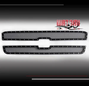 03-06 CHEVY AVALANCHE/04 SILVERADO 2500 UPPER RIVET STAINLESS STEEL MESH GRILLE - Picture 1 of 4