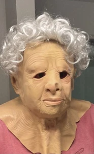 Kopfmaske alter Mann echt exquisit realistisch Latex Kopfbedeckung Glatze Halloween Kostüm - Bild 1 von 4