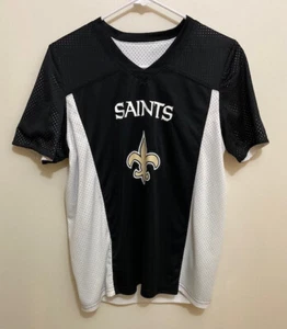 NFL Flag Football Saints Reversible Jersey Youth XL Black & White Augusta - Picture 1 of 11